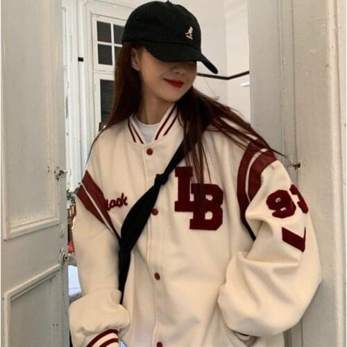 Harajuku BF jacket 2021 spring and autumn new loose Japanese college style baseball uniform mid length jacket female student ins