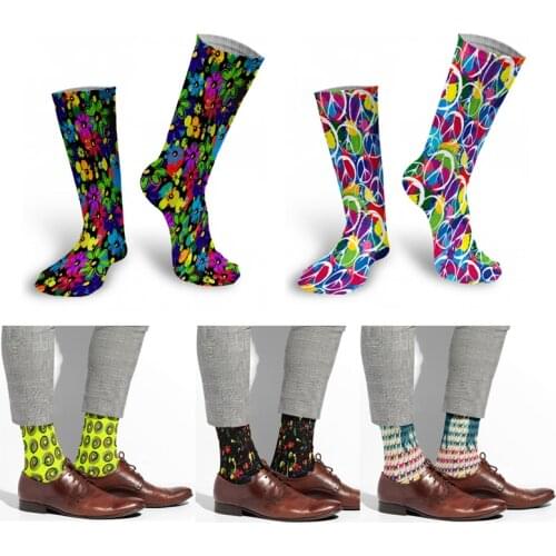 Summer Fashion Printed Women Socks Colorful Flower Thigh High Cotton Socks Unisex Casual Comfortable Funny Soft Chaussette Femme