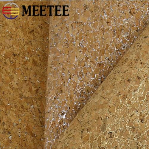 Meetee 90X138cm Natural Cork Imitation Leather Fabric Printed PU Bag Decoration DIY Luggage Home Shoes Gift Accessories SL006