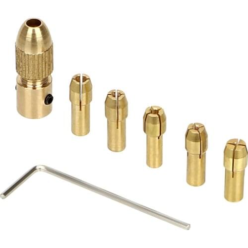NICEYARD 5pcs/Set Micro Twist Drill Chuck Set 0.5-3mm Small Electric Drill Bit Collet Inner Diameter 2.35mm /3.17mm /2.00mm