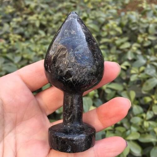 Natural Fireworks Quartz Crystal Massage Wand Gemstone Yoni for Women Health Smooth Polished Healing Stone