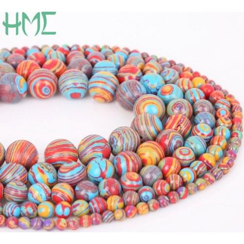 Nicebeads New Arrival Synthetic Multicolor Malachite Stone Beads For DIY Bracelet Necklace Jewelry Making High Quality Hot Sale