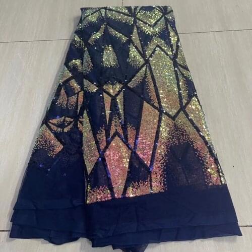 Latest French Lace Fabric With Sequins 2021 Shiny Net Material Tulle Mesh Cloth Nigerian Dentelle Africaine Sewing Dress JN16