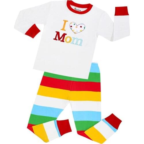 2021 New Kids Boys Cotton Pajama Sets Cartoon Print O-Neck Cute T-Shirt Tops with Pants Baby Girls Children Autumn Clothes Sets