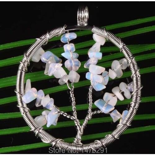 NEW Handmade Wire Chip opal Pendant