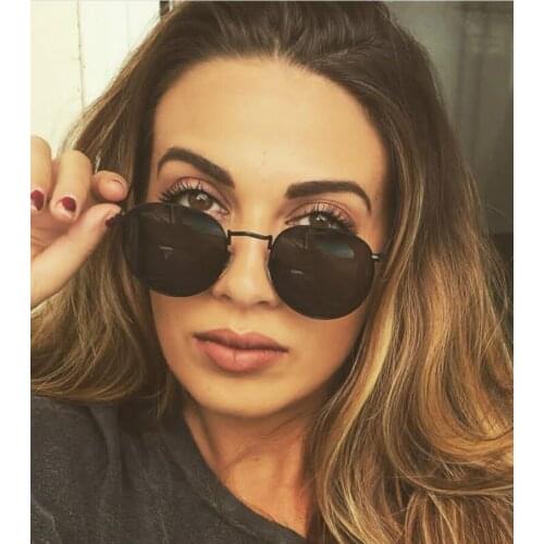 Hot Ray 2021 round sunglasses women men brand designer sun glasses for women Alloy mirror sunglasses