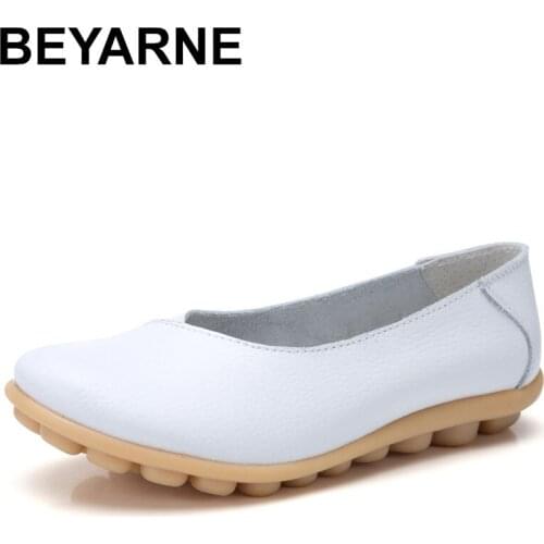 BEYARNE 2019 autumn new comfortable pea shoes shoes for pregnant women large size mother shoes daily flat shoes womenL078