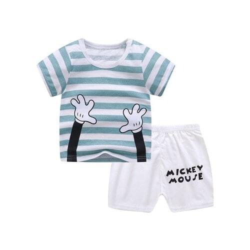 Disney Princess Frozen Mickey Anime Pajama Sets Sleepwear Cartoon Children Clothing Casual Summer