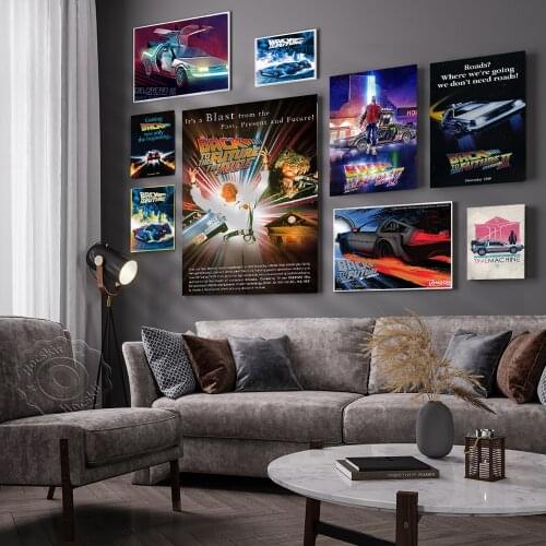 Time Travel Movie Back to the Future Retro Posters and Prints Cool Car Wall Decor Canvas Art Painting for Living Room Home Decor