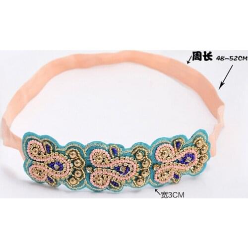 Metting Joura Girls Women Vintage Bohemian Ethnic Tribal Beads Braided Flower Handmade Headband Hairband Hair Accessories