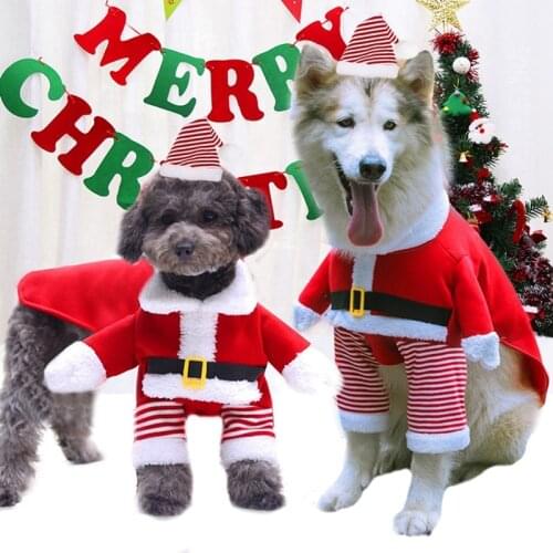 Pet Christmas Clothes Dogs Funny Christmas Standing Santa Transforms Into Pet Supplies New