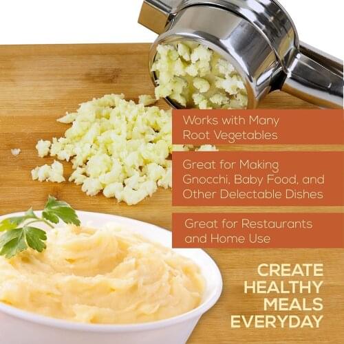 Stainless Steel Potato Drainer Manual Grinder Suitable For Potatoes Fruits Vegetables Baby Food Interchangeable Discs