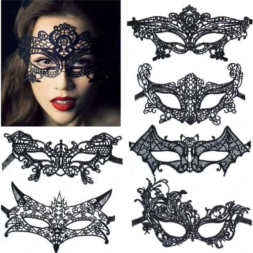 Sexy Cosplay Toy Costumes Women Lace Party Nightclub Queen Eye Mask Erotic Lingerie Venetian Carnival Anonymous Lace Mask