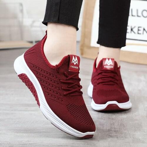 Mesh womens shoes spring and summer casual breathable sports mesh shoes women rubber-soled non-slip Adult Flat sneakers women