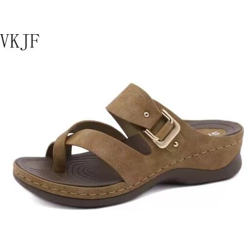 Female Casual Beach Shoes Open Toe Ladies Fashion Comfortable Wedges Flip Flop Adult Summer 2021 Womens Sandals Slippers