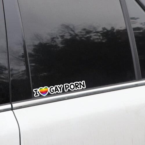 Car Styling and Decals Rainbow I Love Gay Porn Motorcycle Sticker Guitar DIY Laptop Stickers