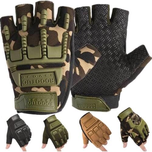 Fingerless Tactical Gloves Camouflage Military Mens Gym Gloves For Fitness Male Antiskid Motocycle Men Women Half Finger Gloves