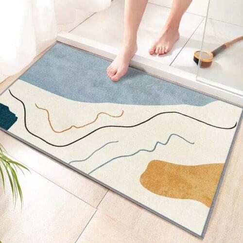 Entrance Welcome Mat Cute Cartoon Printing Protection Mat Home Bedroom Kitchen Bathroom Decoration Non-Slip Mat Small Carpet