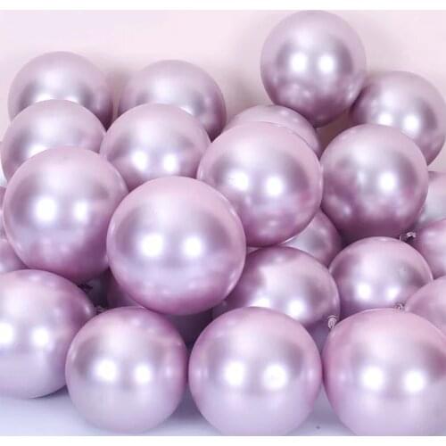 25pcs Purple Rose Gold Chrome Balloons Adults Happy Birthday Party Decor Kids Globos Metallic Wedding Birthday Decorations