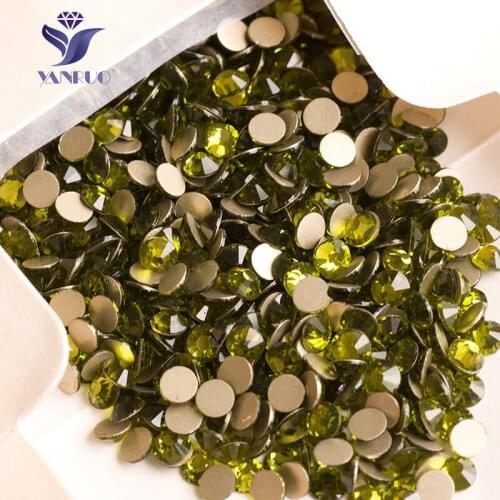YANRUO 2058NoHF SS161440Pcs Olivine Tape Crystal Top Stone Non Hotfix Crystals Glass Stones Rhinestones For Dresses