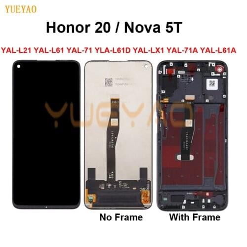 6.26" For Huawei Honor 20 LCD Display Touch Screen Digitizer For Huawei YAL-L21 YAL-L61A YAL-L71A Nova 5T LCD Replacement Parts