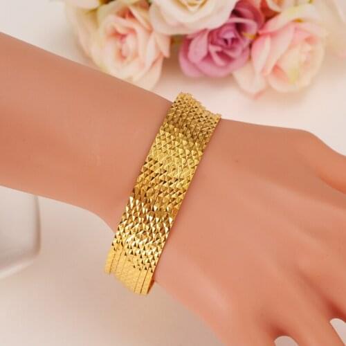 Bangrui Gold Color Ethiopian Jewelry African Bangles Bracelets Jewelry New Fashion Dubai Gold Bangle Jewelry For Women Men