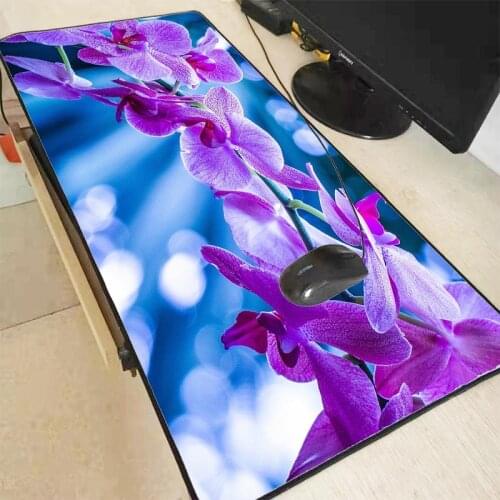 Mairuige Purple Flowers Large Gaming Mouse Pad 300*800*2mm Speed Locking Edge Mouse Keyboards Mat Mousepad for CSGO Dota 2 LOL