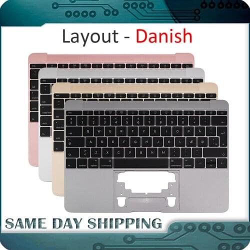 For Macbook 12'' A1534 Danish Denish Danmark Topcase Top Case with Keyboard Gold/Gray Grey/Silver/Rose Gold Color 2015-2017