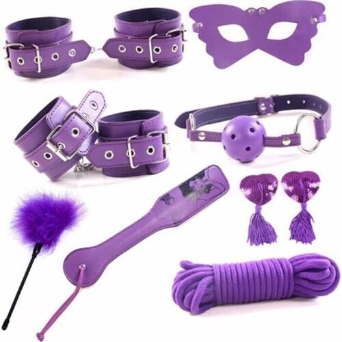 Hot exotic accessories adult sex suit 8 pieces of one set purple color