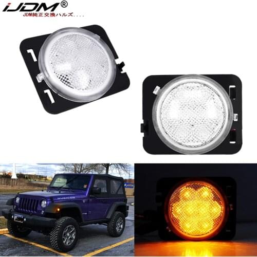 IJDM Amber Yellow LED Side Marker Lights/Fender Flare Lamps For 2007-2017 Jeep Wrangler JK or JK Unlimited Turn Signal Lights