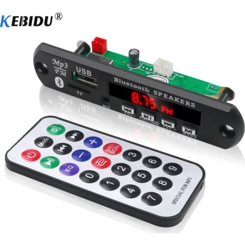 KEBIDU 12V Wireless Bluetooth MP3 WMA Decoder Board Audio Module USB TF Radio Support For Bluetooth Calls For Car
