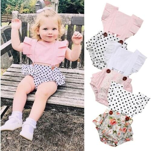 Pudcoco 0-24M Toddler Infant Baby Girl Clothes Sleeveless Bodysuit Jumpsuit Outfits
