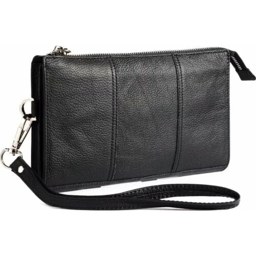 Leather Waterproof Handbag Men Women For iPhone 11 12 XS Xiaomi Huawei Phone Case Bags Protective Cover 6.5inch Waist bag Wallet