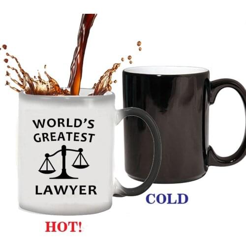 World Greatest Lawyer Mugs 350ml Ceramic Funny Judge Lawyer Gift Mug with Lid Spoon Papa Father Mama Mom Gift Mug
