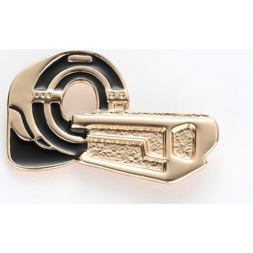 Magnetic Resonance Lapel Pin Black enamel Medical Gift Doctor Nurse Gold Hijab Pins Metal Brooches Women Accessories
