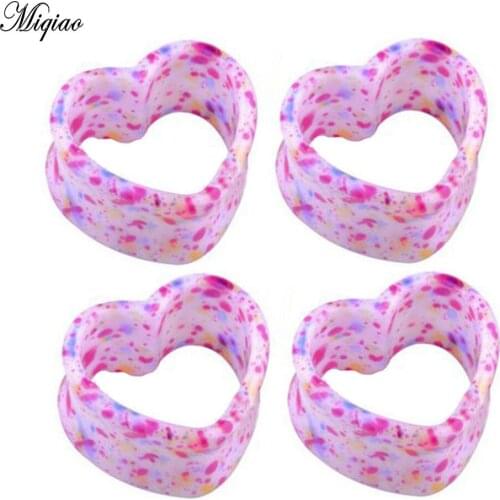 Miqiao 2 Pcs Body Piercing Alternative Jewelry Acrylic Love Spray Point Auricle Ear Extension Plugs and Tunnels Earrings
