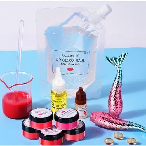 DIY Clear Lip Gloss Kit Base Gel Moisturizing Lipstick Material Gel For DIY Lip Gloss Making Kit Handmade Liquid Lipstick Makeup