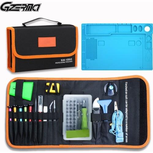 GZERMA Professional Electronics Repair Tools Kit 50 in 1 Screwdriver Set and Repair Mat for Cell Phone iPhone Laptop PC Repair