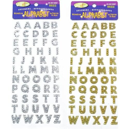 1sheet Alphabet Rhinestone Self Adhesive Scrapbooking Stickers Clothing Accessories DIY PC Phone Decor English Letters Sticker