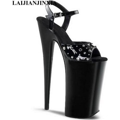 New ladies sexy party high heels, platform baking 20 cm high heel sandals, rivet decoration, dancing shoes
