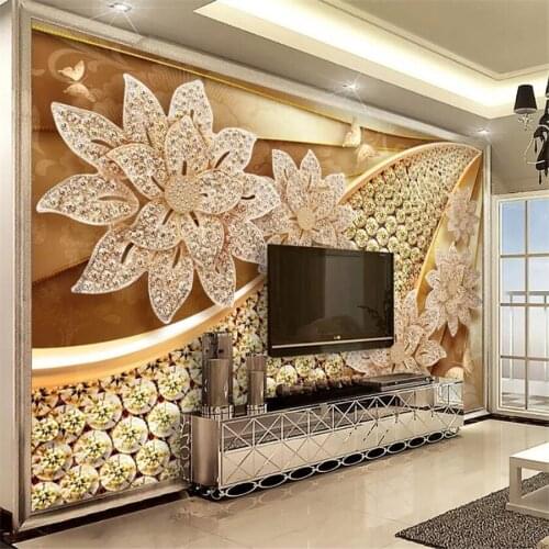 Beibehang Custom wallpaper 3d photo mural diamond jewelry background wall living room bedroom wallpaper 3d papel de parede mural