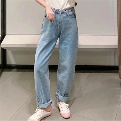 Autumn Personality Trend Angel Print High-waisted Casual 100-pair Straight Jeans DLZK688