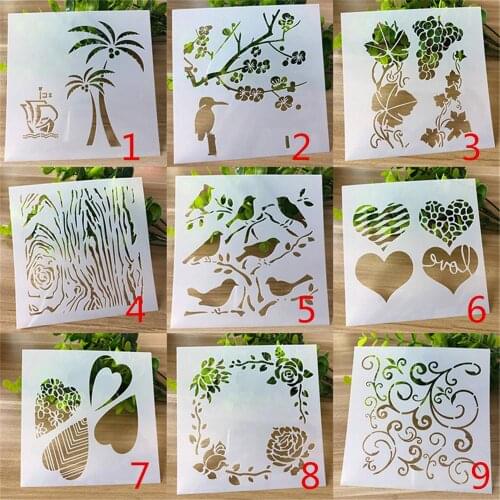 Plastic Children Painting Drawing Stencil Template Rulers Tool DIY Craft Mold Rulers Cartoon Hollow Flower Plate Kids Gifts 1pcs