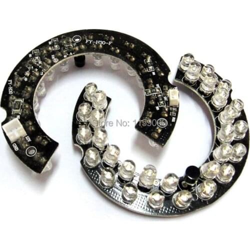 2Pcs 90 Degrees IR Bulbs Board 30 LEDs 850nm Illuminator 5mm Infrared For CCTV Camera