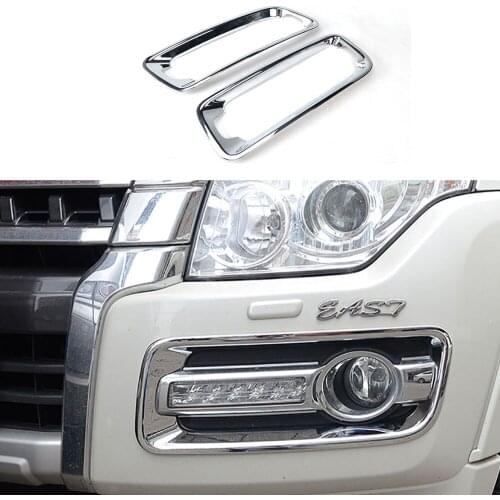 Fit For Mitsubishi Pajero 2007-2011 2012 2013 2014 2015 2016 2017 2018 2019 2020 Chrome Front Head Fog Light Lamp Cover Trim