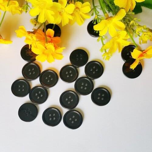 30Pcs Black 4 Holes Grid Sewing Resin Buttons 23mm sewing scrapbooking Decorative craft accessory