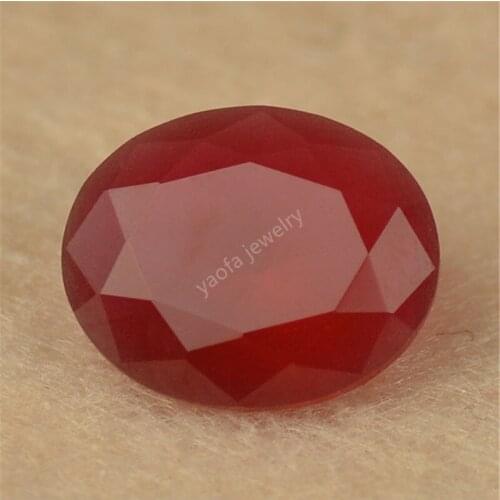 Sale 3x5~13x18mm 5A Rose Red Translucent Color Frosting Bottom Gems Oval Shape Cut Loose Lab Created Glass Stone For Jewelry