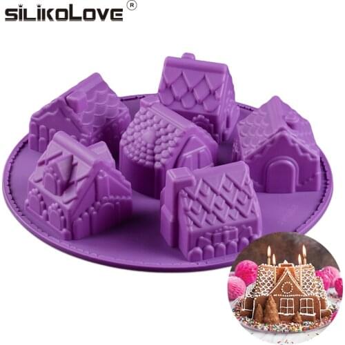 SILIKOLOVE Halloween 3D Castle Shape Cake Silicone Mold Chocolate Pastry Molds Pudding Mould Cake Decoration DIY Baking Tools