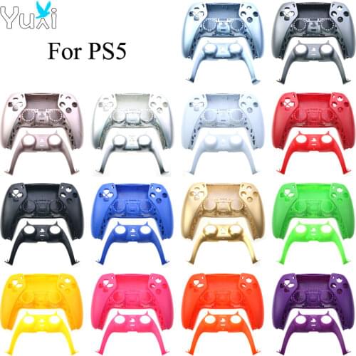 YuXi Replacement Shell Housing Front + Back Cover Case Skin With Decorative Strip For Playstation 5 PS5 Gamepad Controle
