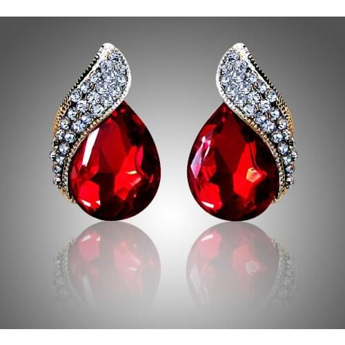 Wedding Bride Jewelry Vintage Water Drop Rhinestone Crystal Ear Clip on Earring No Pierced Earrings For Women Party Bijouterie